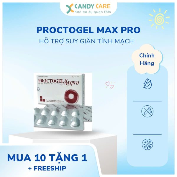 Viên Uống Hỗ Trợ Người Bị Suy Giãn Tĩnh Mạch Proctogel MaxPro Hộp 20 Viên
