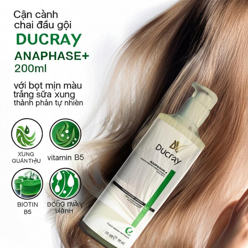 Dầu gội Ducray Anaphase+ ngăn rụng tóc hiệu quả.