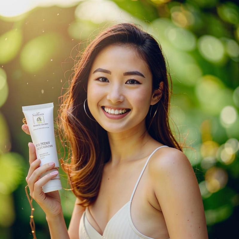 Kem chống nắng Pax Moly nâng tone da tự nhiên.