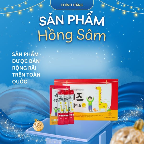 Nước Hồng Sâm Baby DAESAN – Bé Cao Khỏe Mỗi Ngày, Mẹ Yên Tâm Dài Lâu ( Hộp 30 gói x 10g )