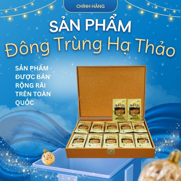 Nước Đông Trùng Hạ Thảo Hàn Quốc Loại Hộp Gỗ Vàng